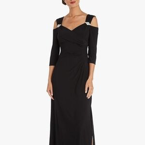 Elegant Black Cold Shoulder Dress R&M Richards. Size 1X